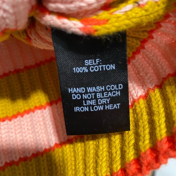 Lulus teyanna pink & mustard yellow striped sweater. Size M - Picture 7 of 10